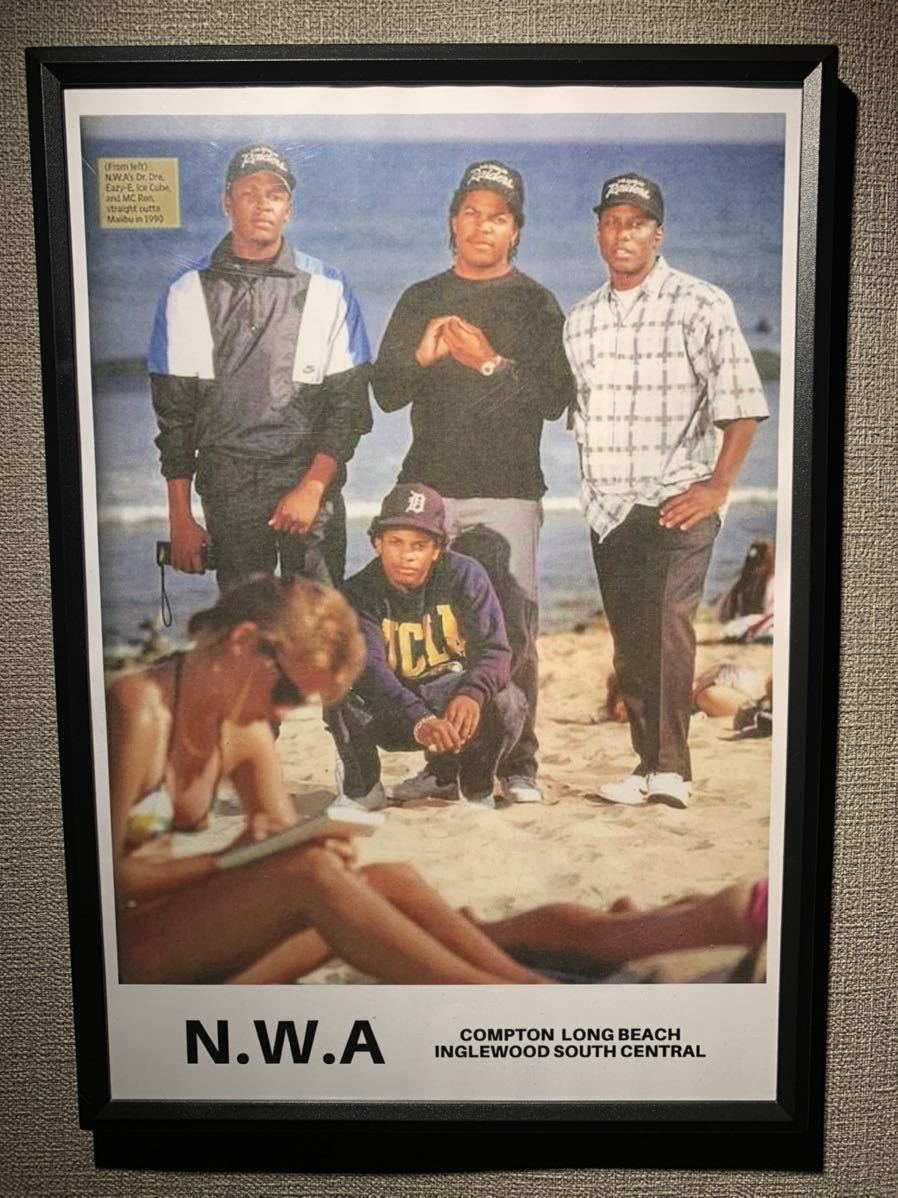 EAZY E NWA hip hop A4 ポスター 額付 gangsta ⑤ California