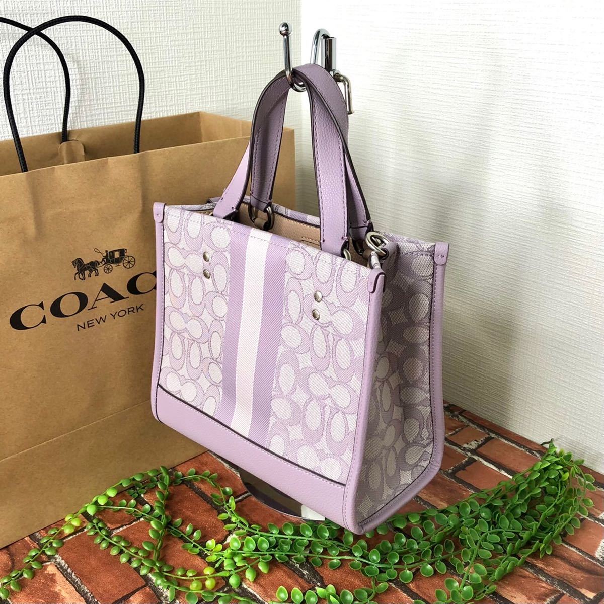 ≪新品≫COACH ハンドバッグ ショルダー 丸ロゴ パープル(小)-