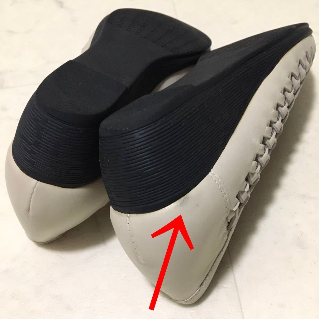 * салон надеть обувь только KISCO Kiss ko боковой вязаный cut женский туфли-лодочки каблук 36 22.5cm S размер крем бежевый серебряно-металлический 
