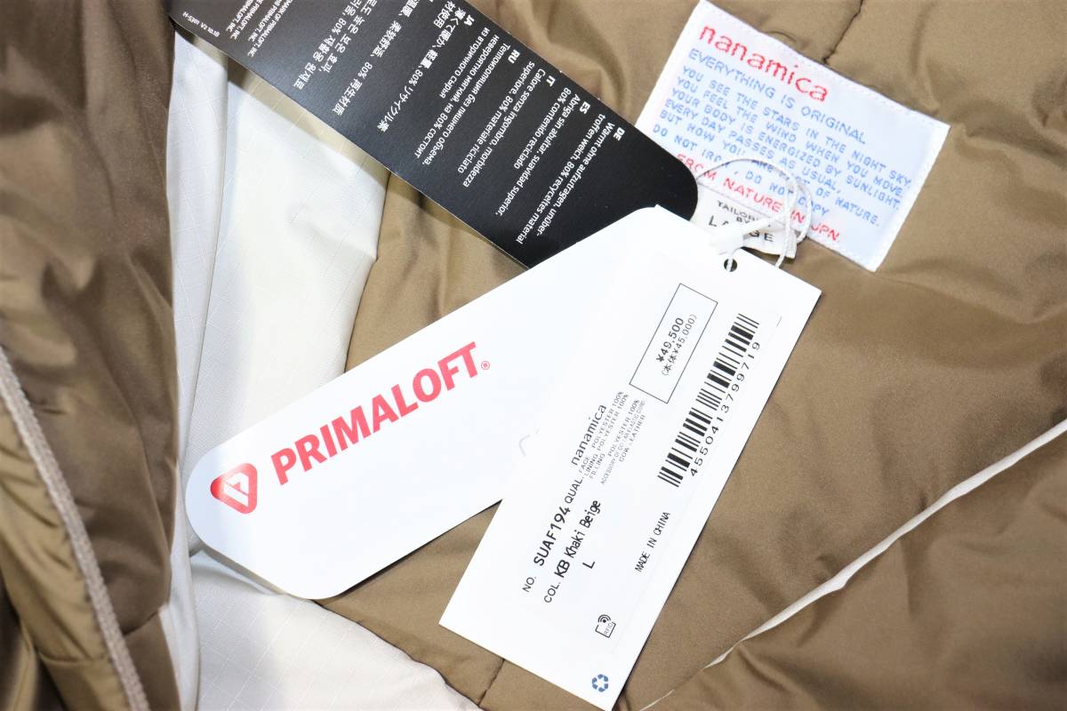 即決【未使用】 nanamica ☆ PRIMALOFT Insulation Jacket (Lサイズ