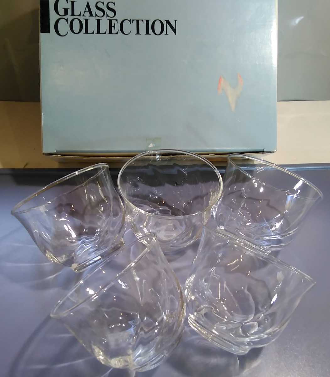 モール冷茶 ５客セット ◆ガラス器 冷茶グラス◆ 日本製 グラス コレクション 未使用_画像1