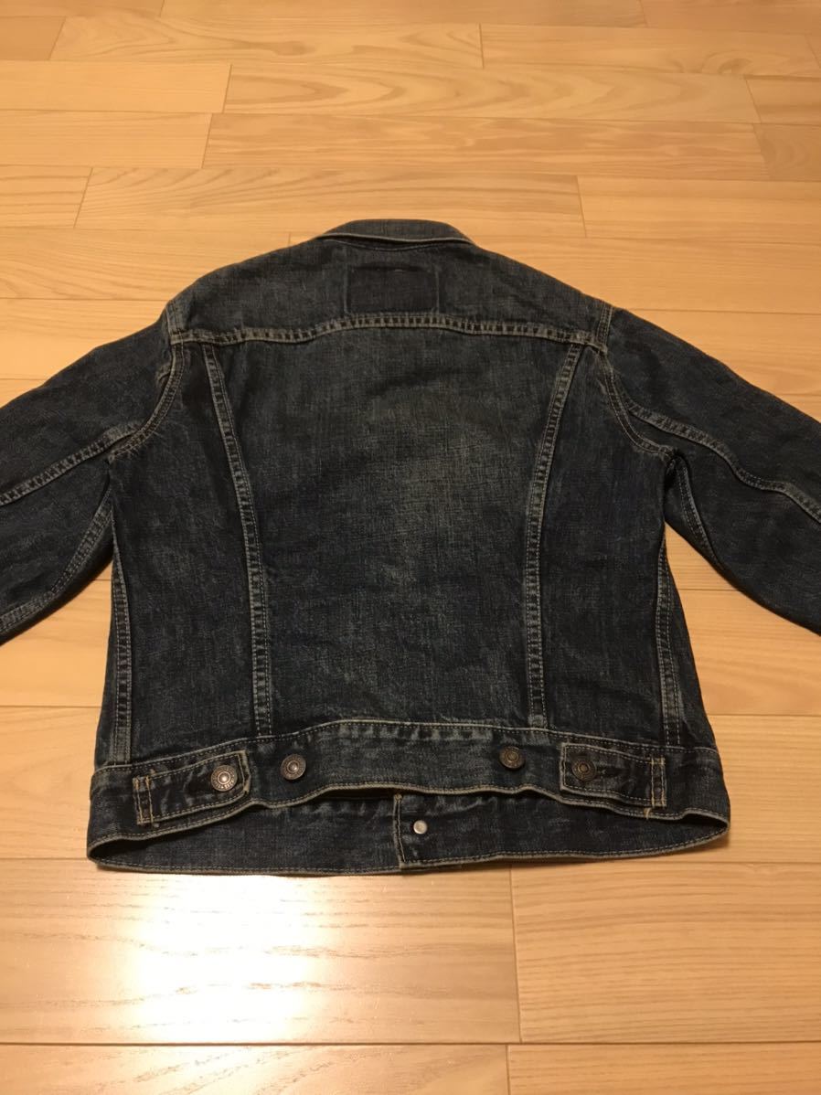 良品☆60s リーバイス/ビンテージ60年代復刻 557 3rd 希少サイズ34 Gジャン BIGE&均等V インディゴUSEDLOOK加工 71557 ジャケット 96年製の画像7