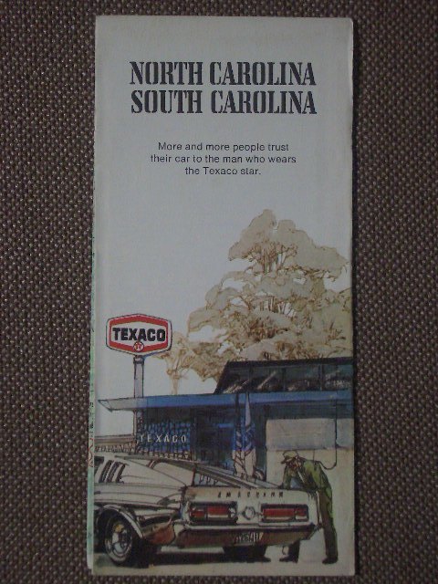 North Carolina / South Carolina Street Map (TEXACO) (NCSCTEX) - Rand McNally & Co. 1971 Ed.