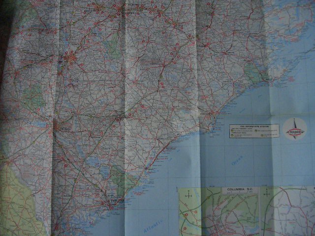 North Carolina / South Carolina Street Map (TEXACO) (NCSCTEX) - Rand McNally & Co. 1971 Ed.