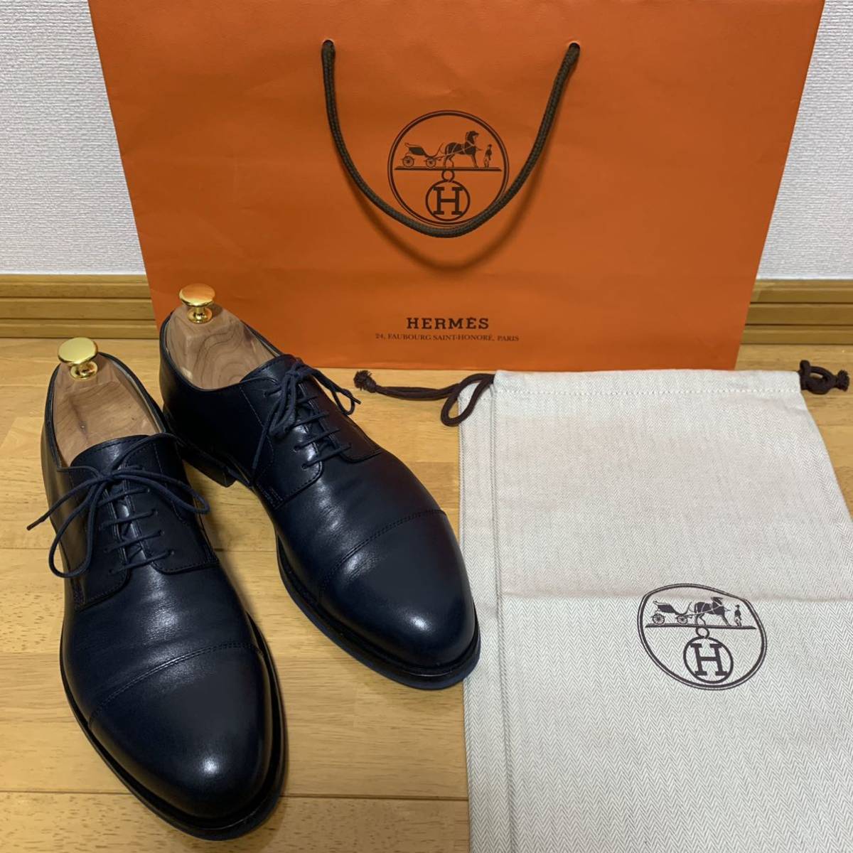 送料込み◇美品 HERMES エルメス ストレートチップ ドレスシューズ