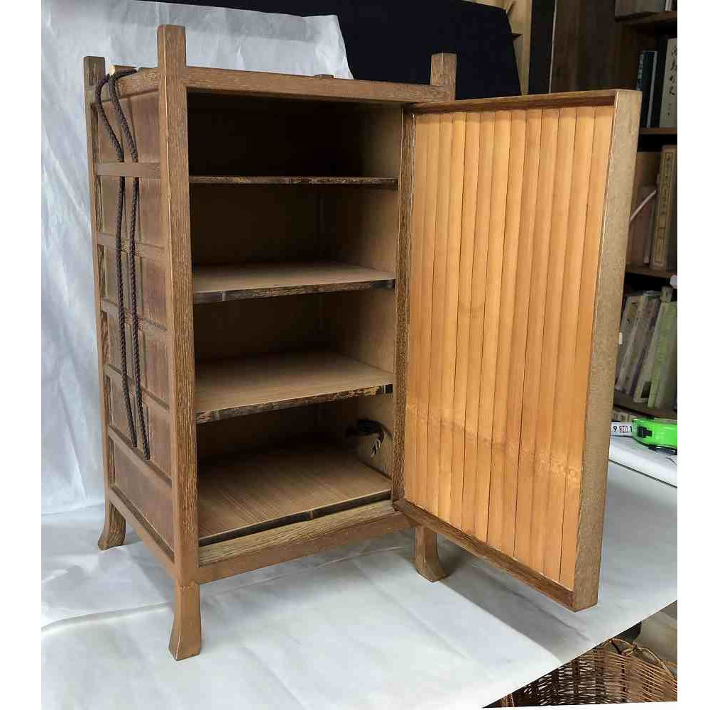 ○e1911 器局 煎茶棚 桑 竹 紋竹 竹細工 煎茶道具 煎茶器局 茶道具