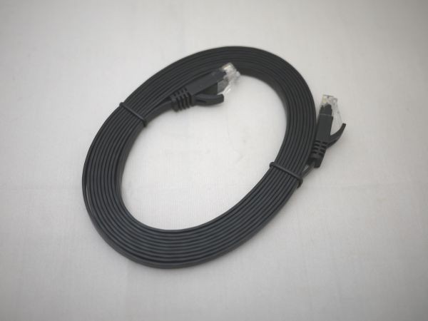 LAN cable Flat CAT6 3m black 