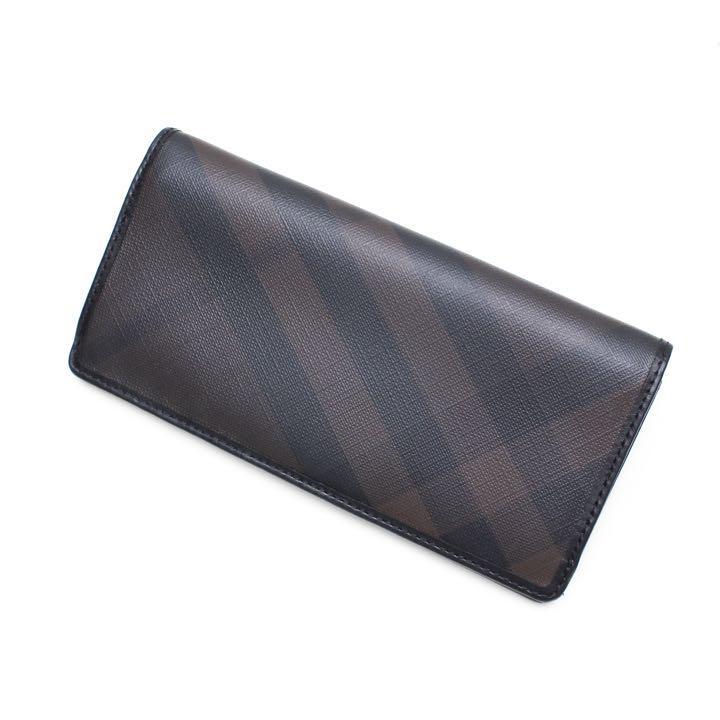 BURBERRY バーバリー レザー スモークドチェック ダークブラウン 長
