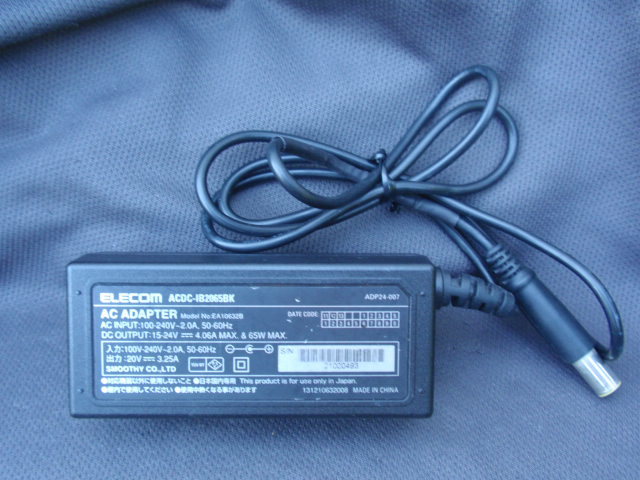 ELECOM　ACアダプタ ACDC-IB2065BK ADP24-007 (15~24V 4.06A lenovoIBMノートPC用) 送料185円から_画像1