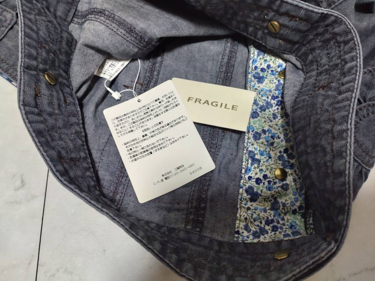 c7636◆タグ付き新品◆フラジール FRAGILE 綿麻 デニム調セットアップ ショートパンツスーツの画像4