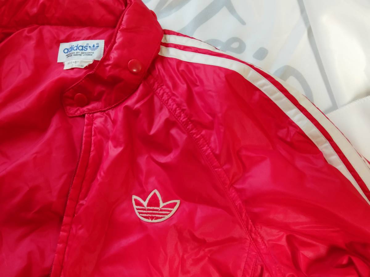 オールド アディダス ナイロン トラック ジャケット O 赤 トレフォイル ウインドブレーカー adidas original ADS-8T 大きいサイズ_画像6