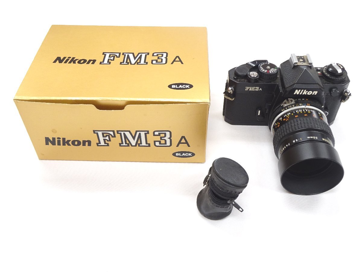 箱/レンズ付 Nikon ニコン FM3A ボディ カメラ 一眼レフ NIKKOR 55mm 1:2.8 ジャンク 動作未確認 