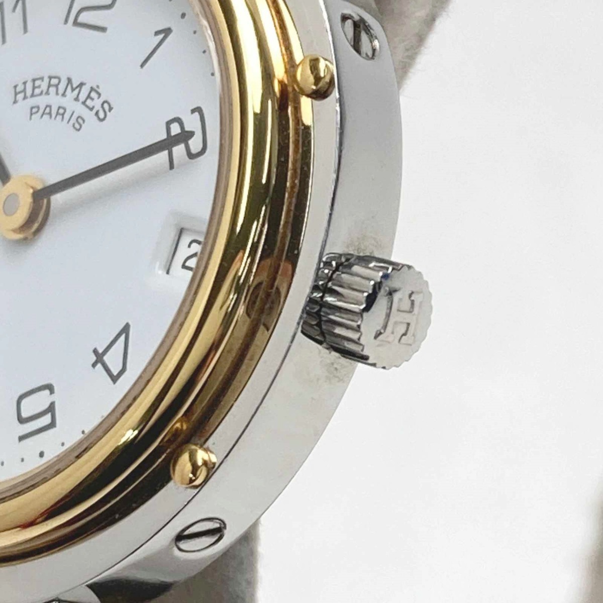 HERMES エルメス クリッパー CL4.220 ホワイト文字盤 クォーツ