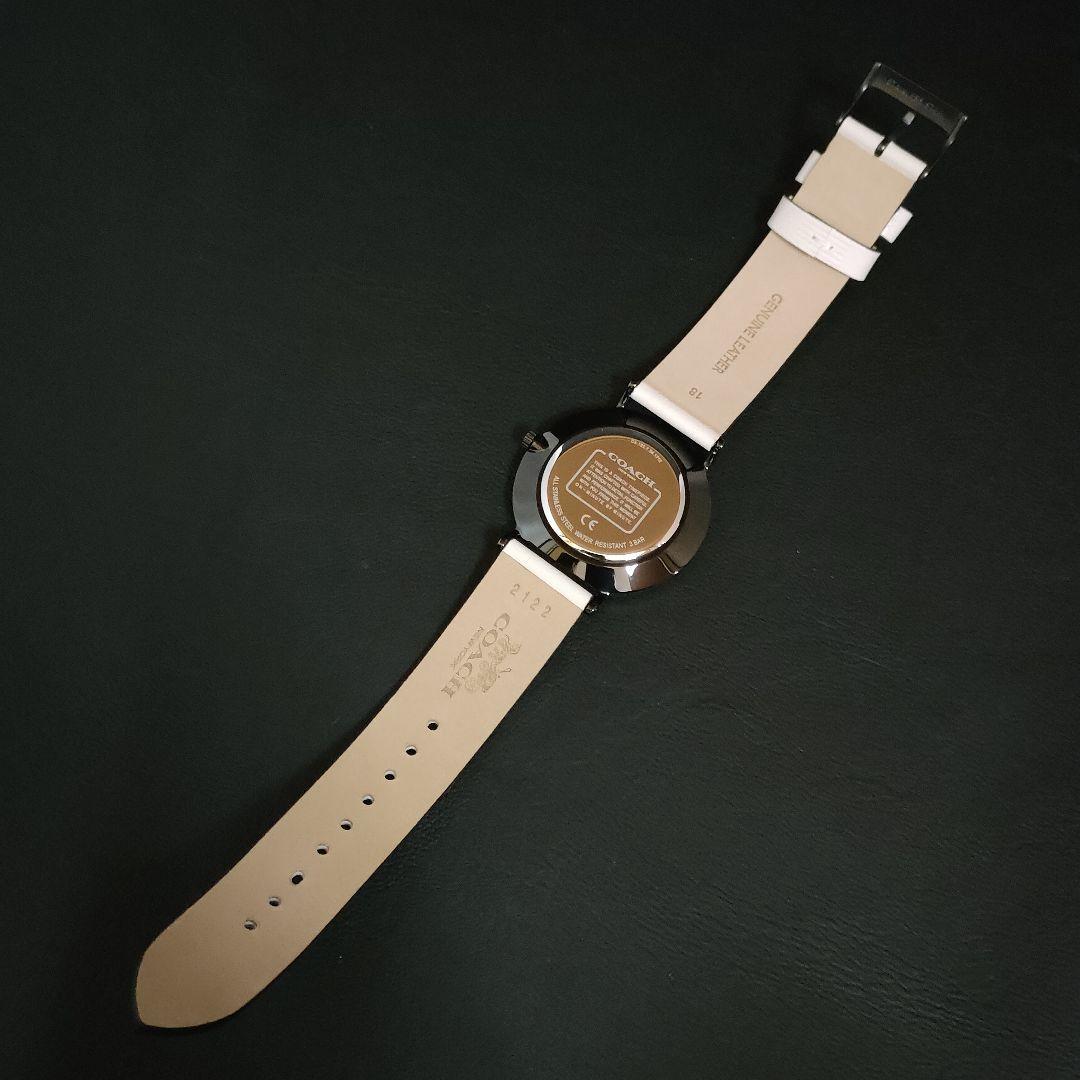 [ превосходный товар ]COACH Coach женский часы черный оправа белый кожа 