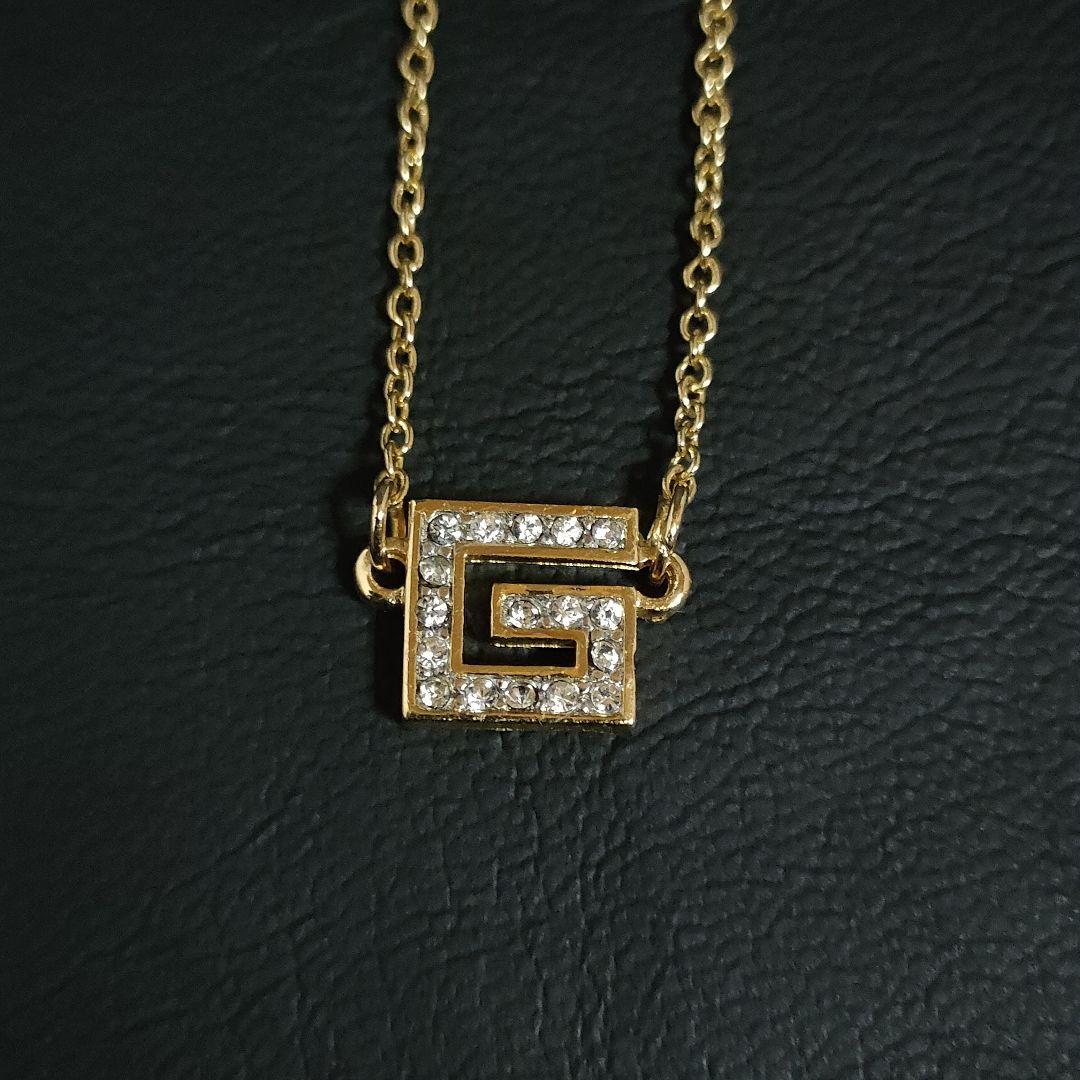 [ ultimate beautiful goods ]GIVENCHY Givenchy necklace G Logo Gold square 