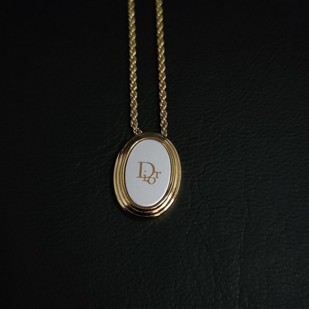 世界的に 【美品】Dior ディオール ネックレス サークル プレート ロゴ