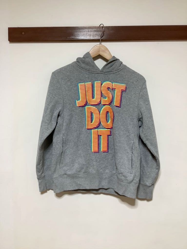 と1023 NIKE ナイキ スウェットパーカー L レディース グレー JUST DO IT_画像1