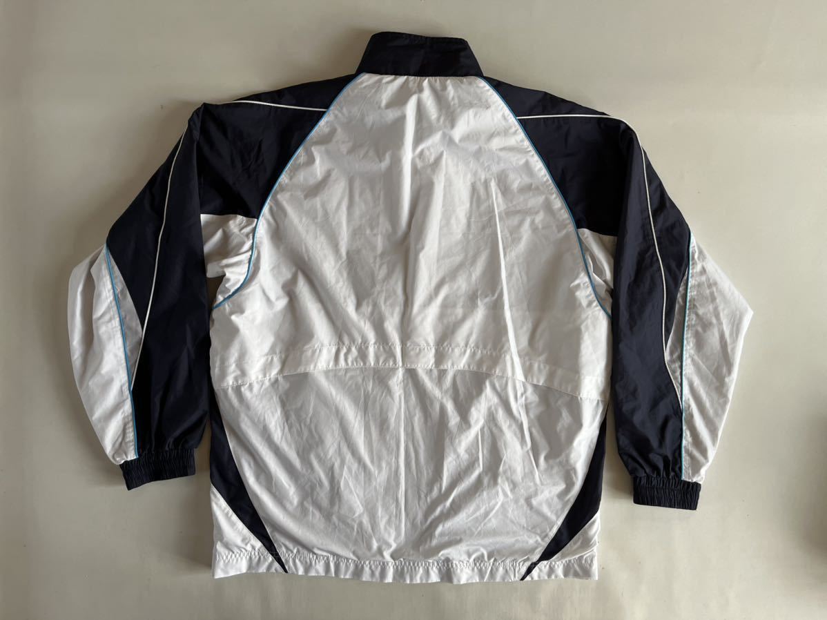 MIZUNO メンズ M 白 紺 水色 ウィンドブレーカー ジャケット / ミズノ スポーツ 陸上 ユニセックス ホワイト ブルー 部活
