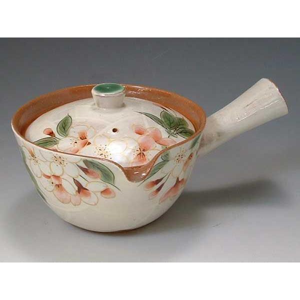 高級品市場 煎茶 汲出し 湯呑 茶器 T284 ☆白掛桜・急須☆ 土渕とう