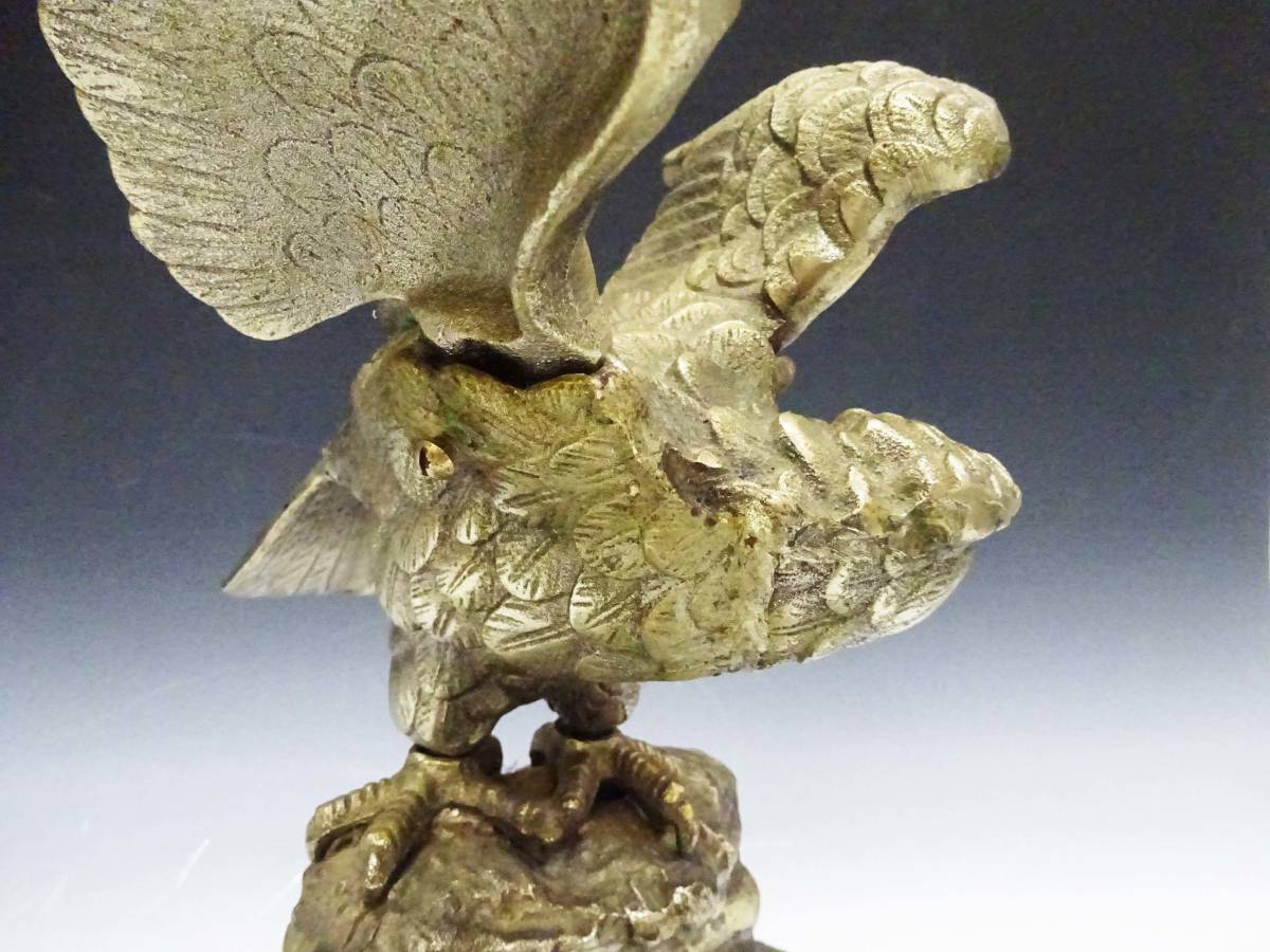 名作 鷲 鷹 ブロンズ像 オブジェ 彫金 工芸品 昭和当時物コレクション