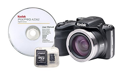 Kodak az362-bk4?36?x Long光学ズームブリッジデジタルカメラ(ブラック)(中古 良品)