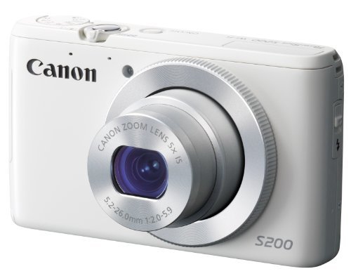 Canon デジタルカメラ PowerShot S200(ホワイト) F値2.0 広角24mm 光学5倍 (中古 良品)