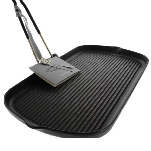 Chasseur 14-inch Rectangular French Cast Iron Grill With Folding