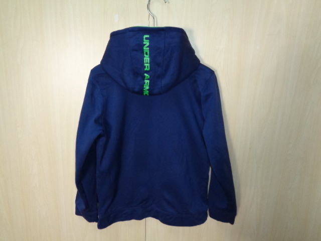 b1201*UNDER ARMOURf-teto sweatshirt * Under Armor sizeYLG navy poly- material pull over reverse side nappy Kids Parker 4K
