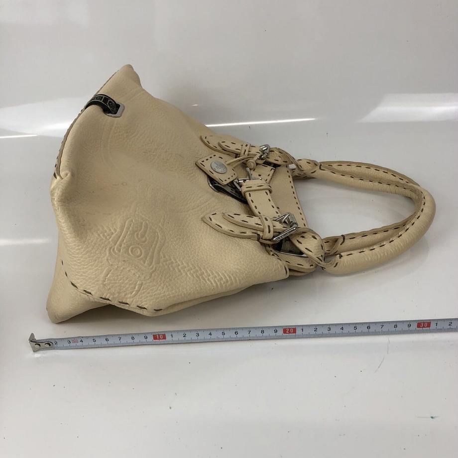 FENDI フェンディ セレリア ハンドバッグ レザー ホワイトベージュ アイボリー レディース ブランド