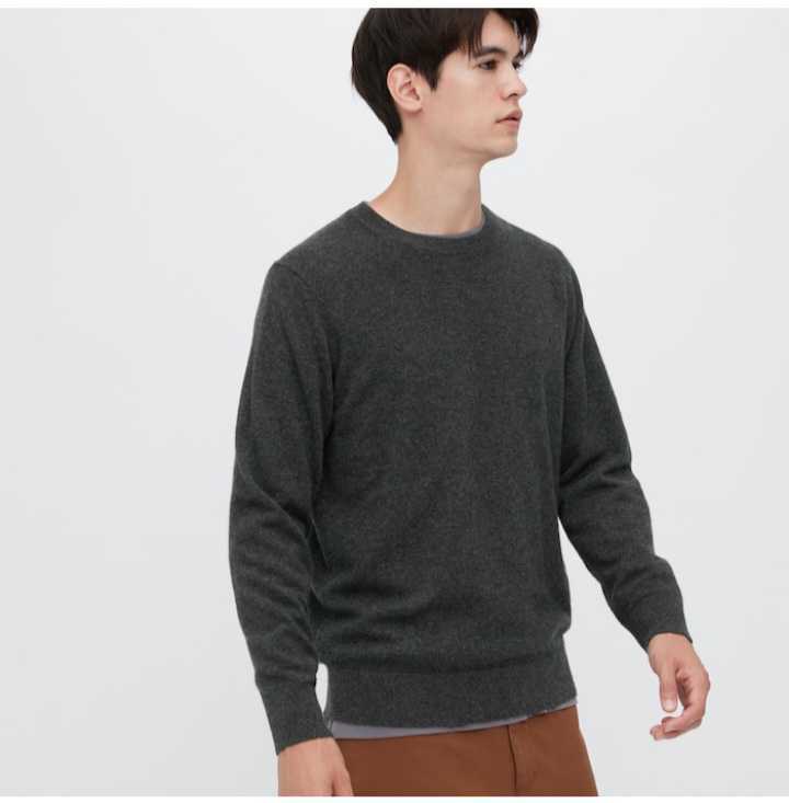 別倉庫からの配送】 UNIQLO 2022A/W ダークグレー Lサイズ カシミヤ