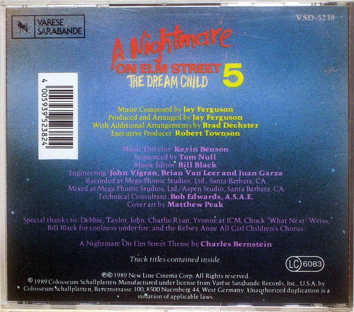  soundtrack [ A Nightmare on Elm Street 5/ The * Dream * child ] J * fur gason/ foreign record 