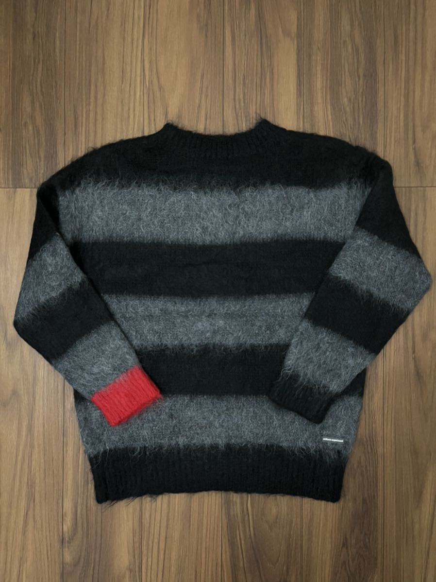 送料無料定価34,100円 uniformexperiment MOHAIR BORDER CREWNECK KNIT