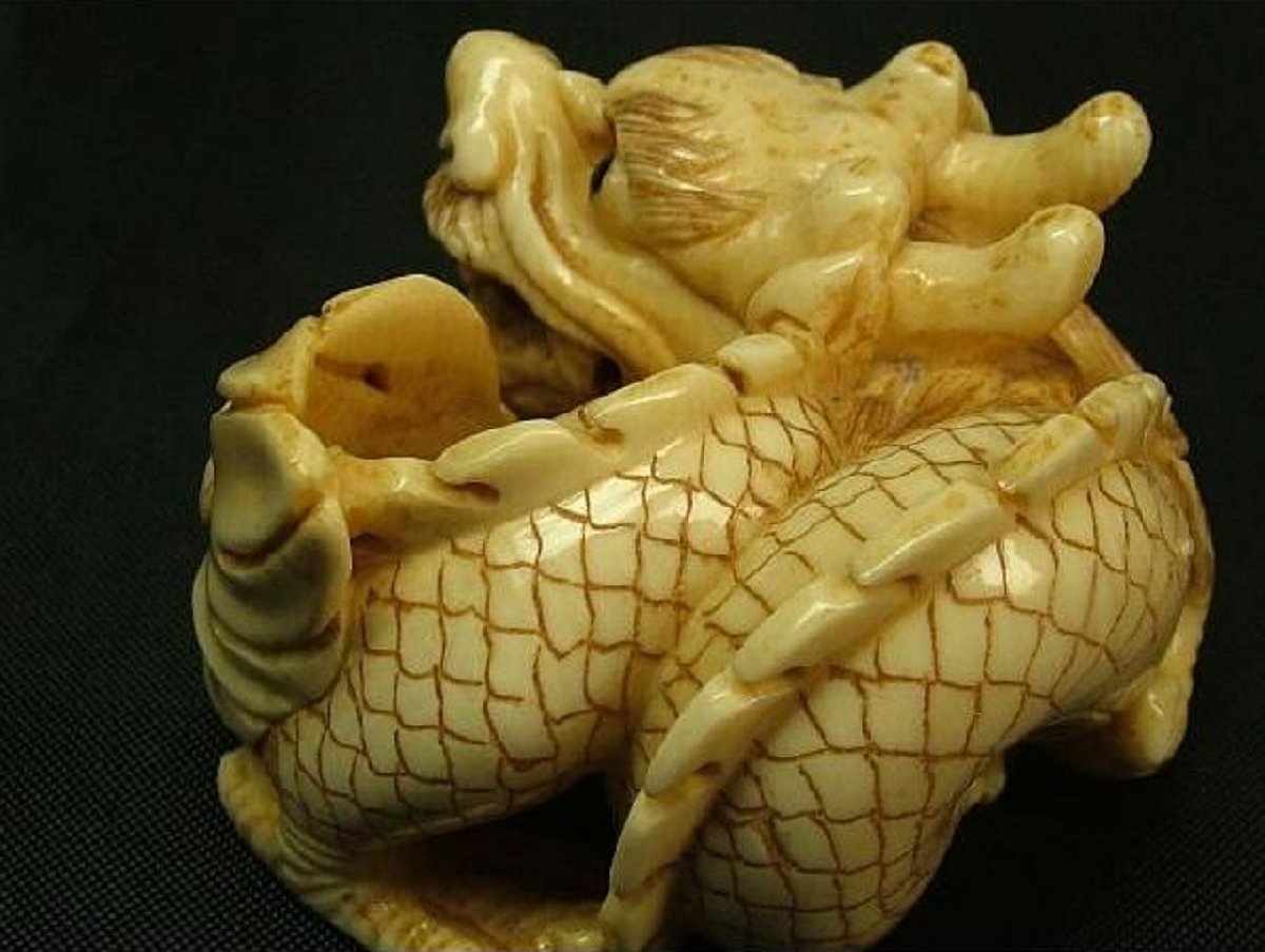 ^v# dragon ..# mammoth . netsuke heaven dragon (G)36mm prompt decision *^V