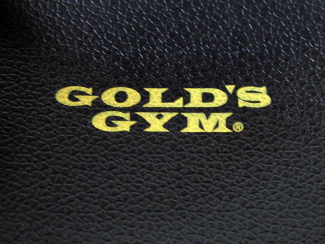  tag equipped GOLD\'S GYM Gold Jim shower sandals LL 27~28cm circle Logo type black / yellow Bick Logo 