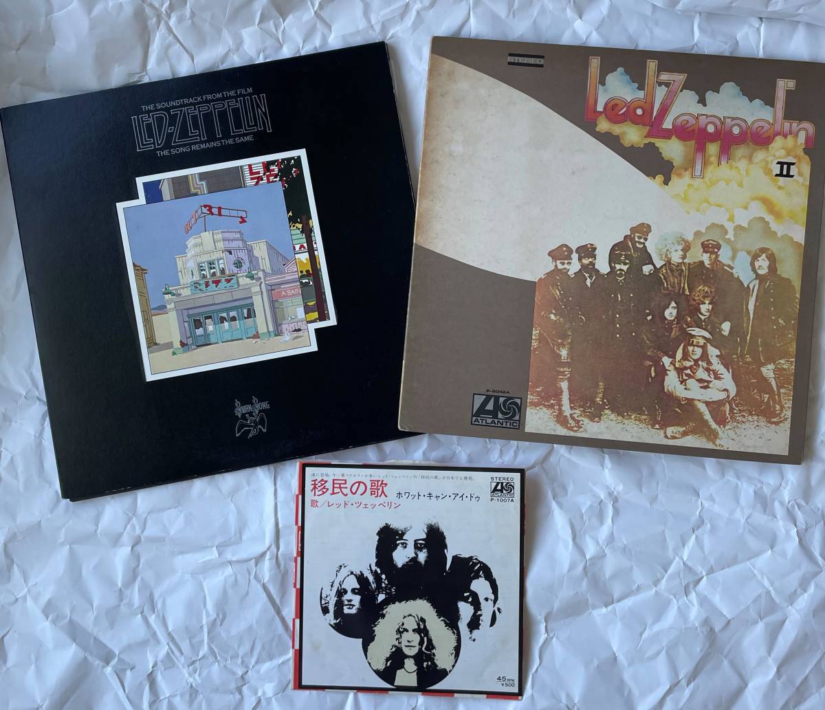 レッドツェッペリン　レコード　LP2枚+シングル「移民の歌」　THE SONG REMAINS THE SAME　Led ZeppelinⅡ　IMMIGRANT SONG_画像1