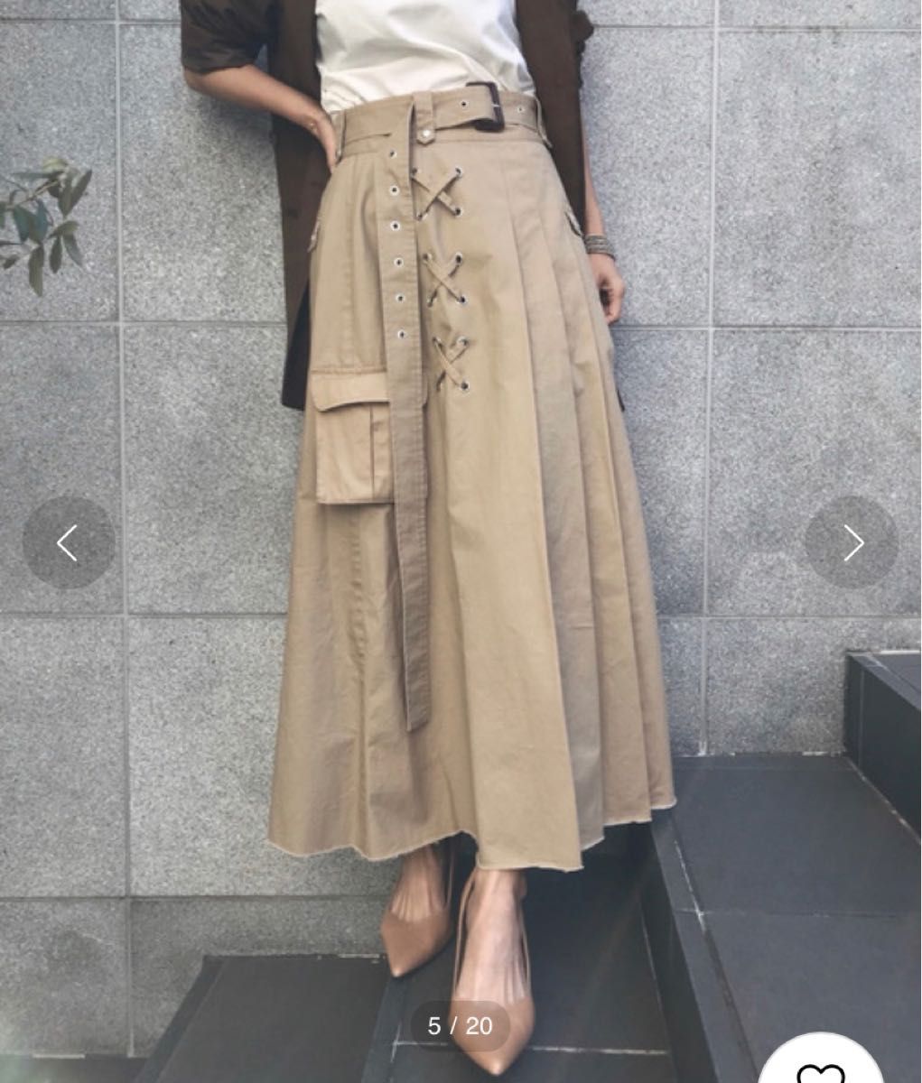 Ameri VINTAGE PLEATS MILITARY SKIRT