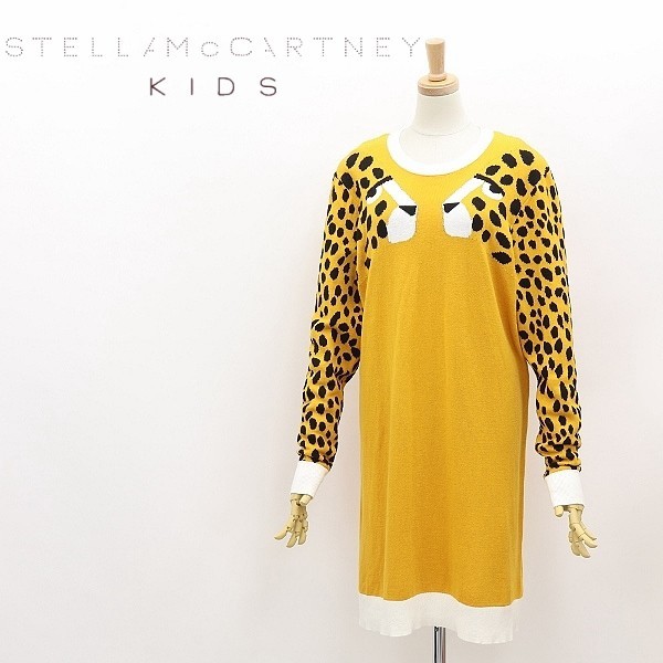 ◆STELLA McCARTNEY KIDS ステラ マッカートニー キッズ ヒョウ レオパード アニマル柄 コットン ニット ワンピース 14+_画像1