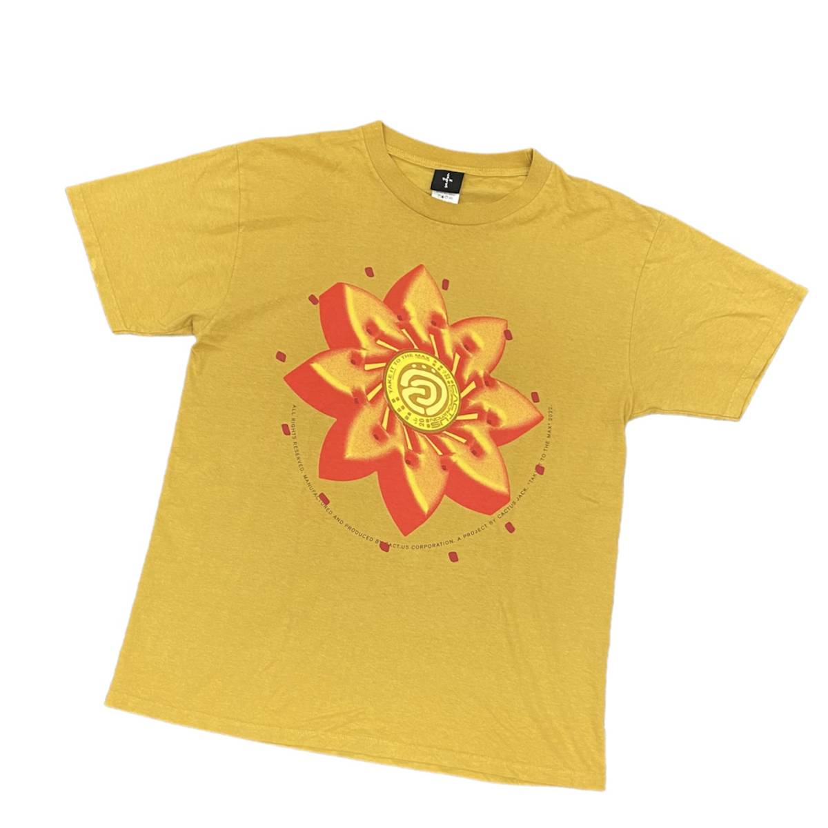 1スタ！● Travis Scott Cactus Jack Flower T-shirt フラワー Tシャツ カットソー プリント トラヴィススコット カクタスジャック Mの画像2