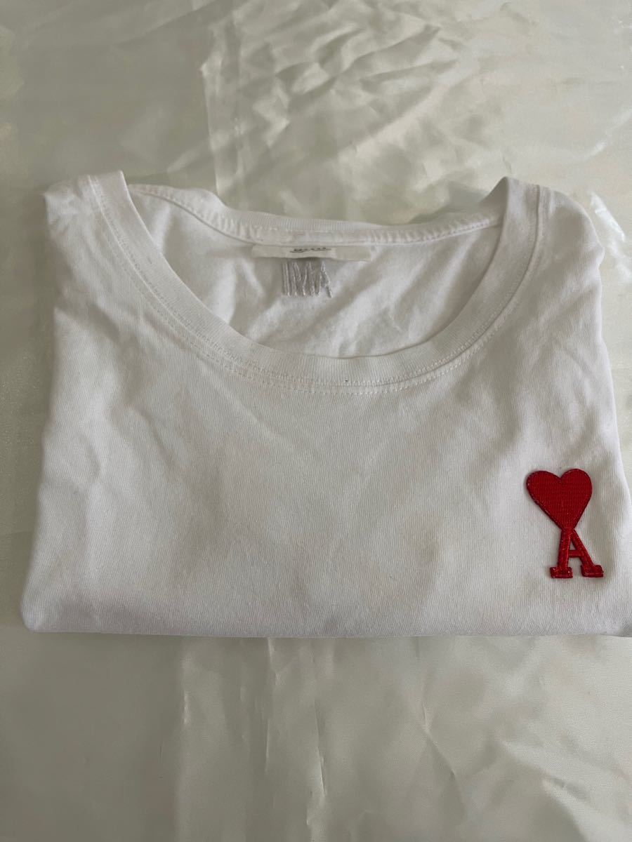 Sサイズ　アミパリス Tシャツ 白×赤マーク