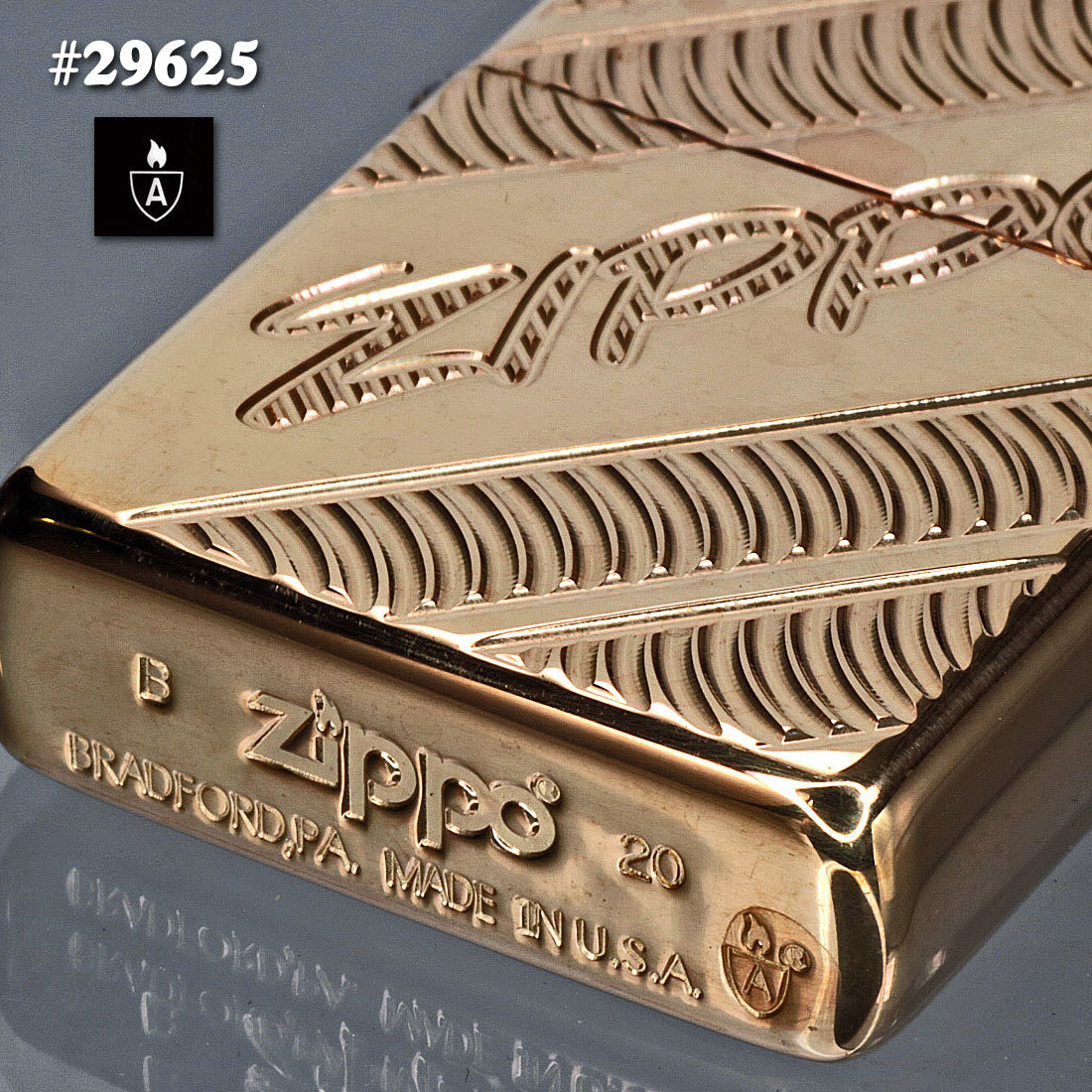 zippo(ジッポーライター) Armor High Polish Brass Deep Carve #29625