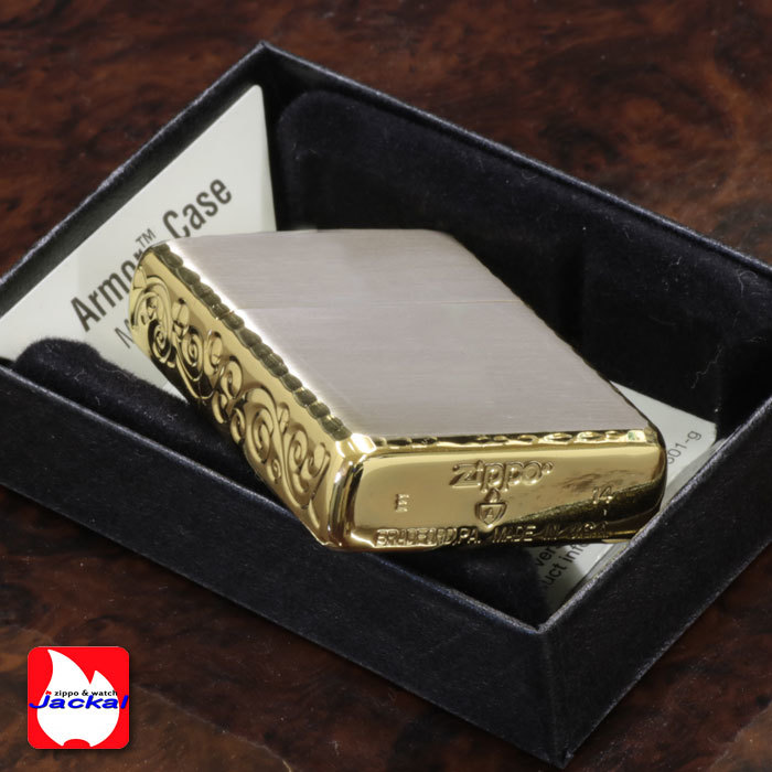 【ZIPPO】ジッポー（アーマー限定シリアルナンバー入り）3面彫刻　シルバー＆ゴールド【ネコポス対応】_画像5