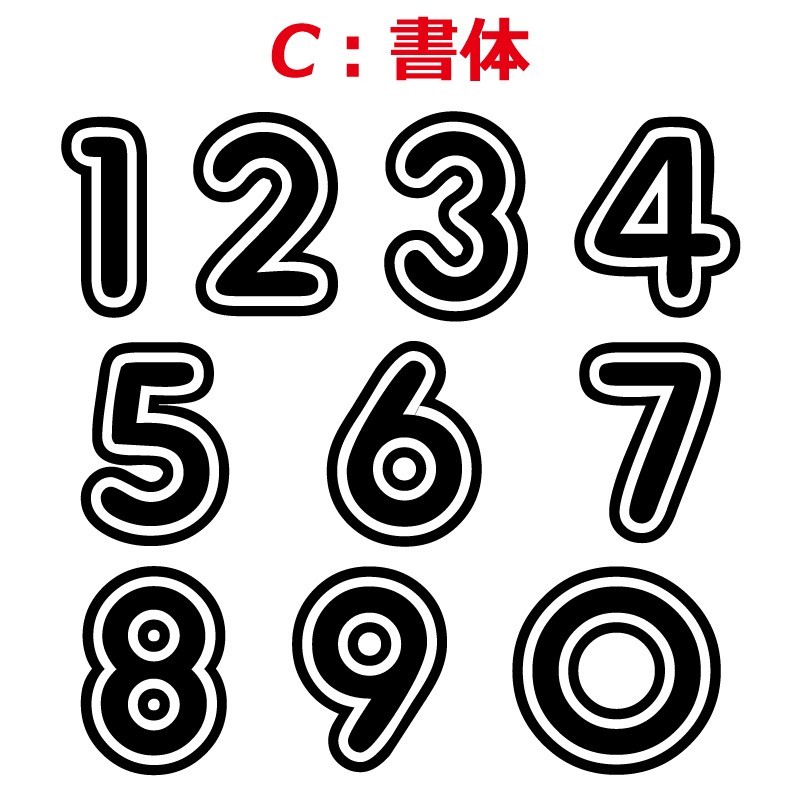 高級反射 ゼッケン ナンバー 数字 ステッカー 【Sサイズ】８枚選べる かっこいい 番号 野球 ヘルメット バイク 車 (5)_画像5