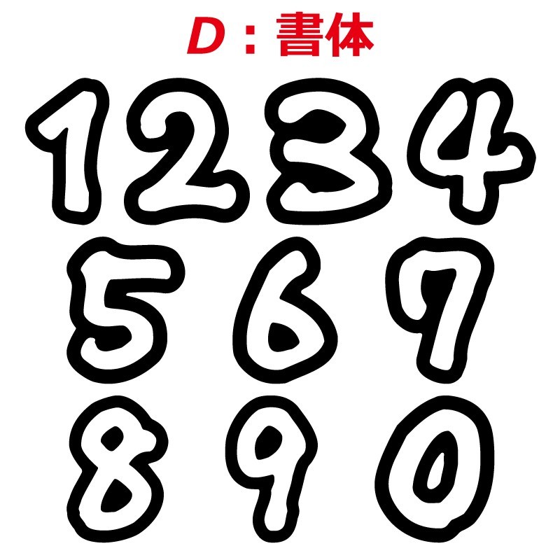 高級反射 ゼッケン ナンバー 数字 ステッカー 【Sサイズ】８枚選べる かっこいい 番号 野球 ヘルメット バイク 車 (1)_画像6