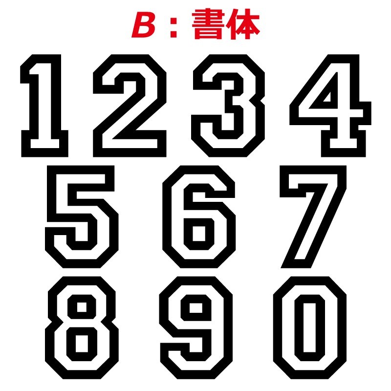 高級反射 ゼッケン ナンバー 数字 ステッカー 【SSサイズ】８枚選べる かっこいい 番号 野球 ヘルメット バイク 車_画像4