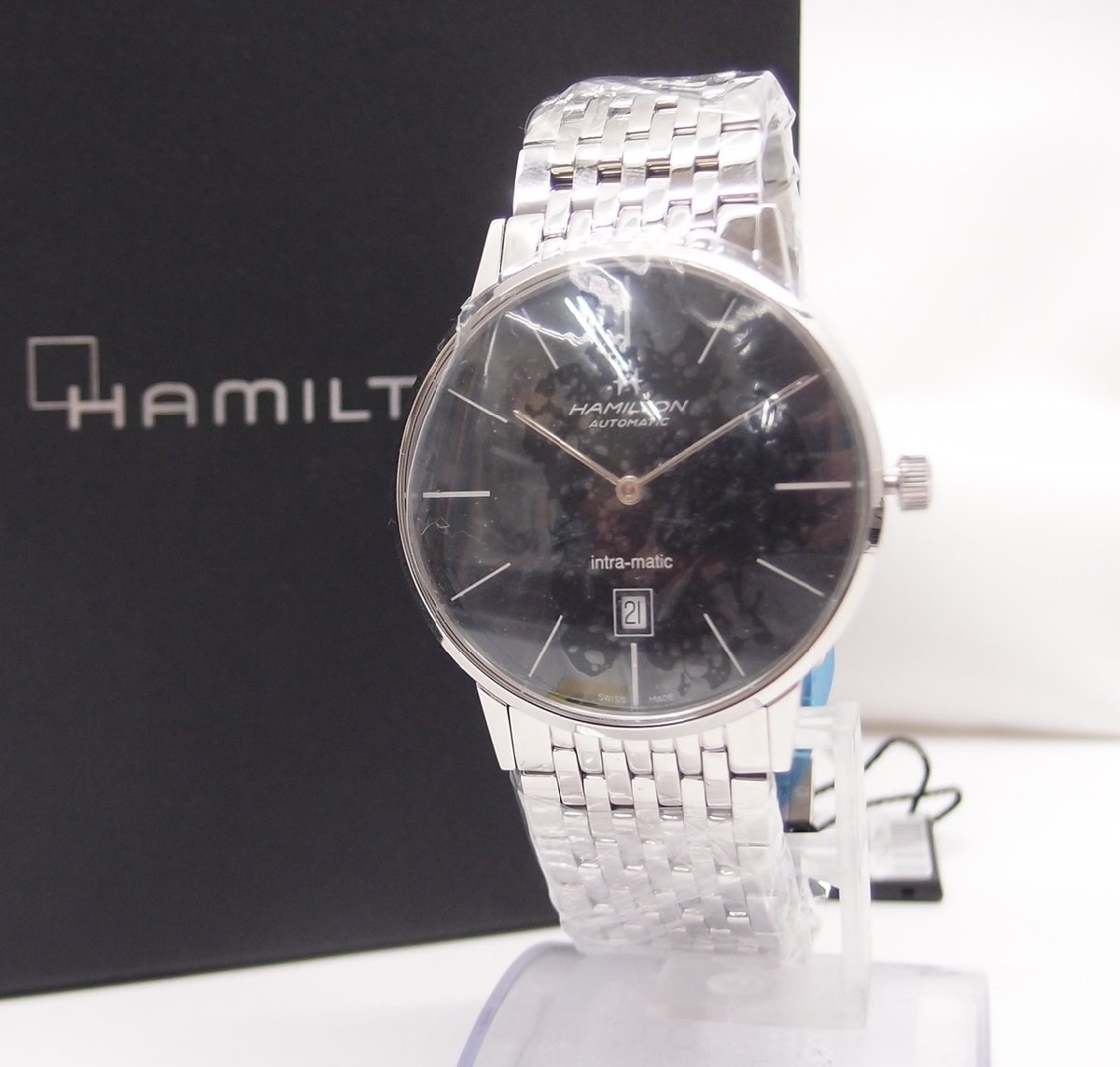 未使用 HAMILTON H38755131 intra-matic イントラマティック 自動巻 中古 メンズ 腕時計∴WA5346