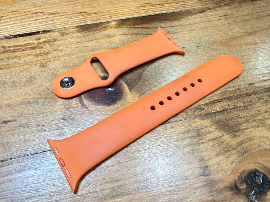 アップルウォッチ 純正 ラバーバンド オレンジ エルメス ラバーベルト