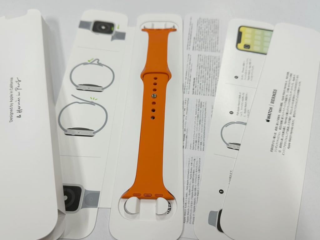 ☆即決未使用 Apple Watch HERMES 限定 オレンジ スポーツバンド 45mm