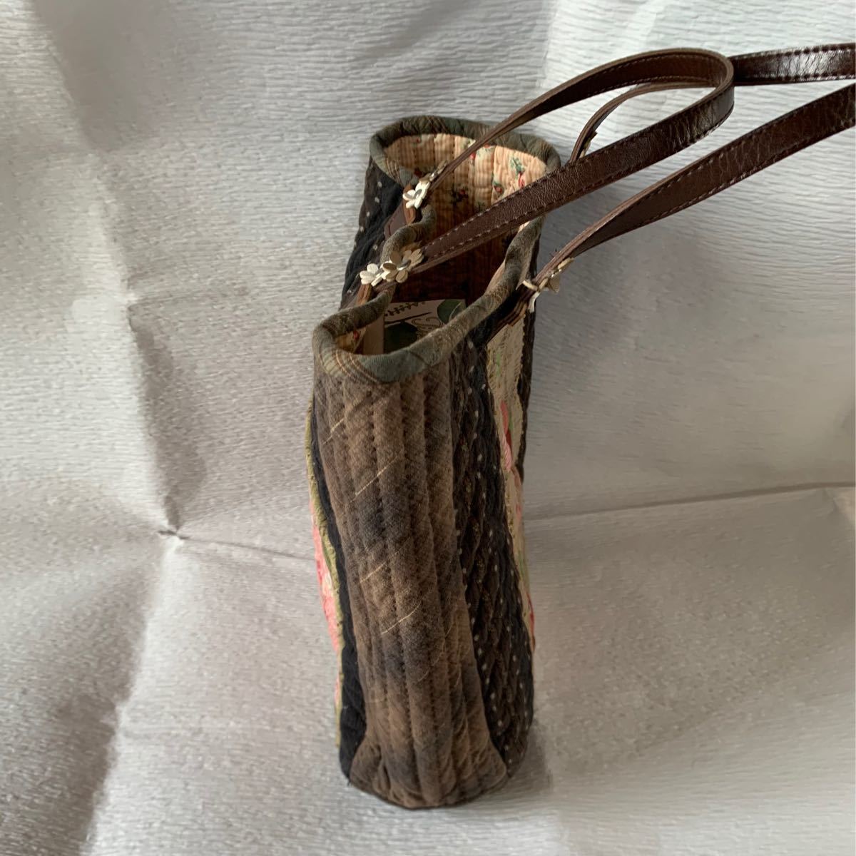 ハンドメイド パッチワーク キルト バック トートバッグ/ 77Q3 ハンドメイド パッチワーク キルト バック トートバッグ/ 77Q3