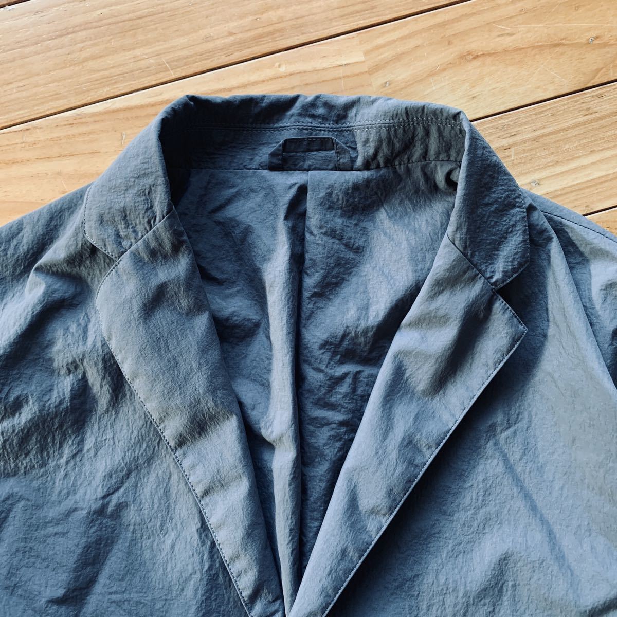 DESCENTE Pause Musou Jacket デサントポーズ ナイロンジャケット グレイS Auralee 岩井氏デザイン 軽量撥水シワ加工
