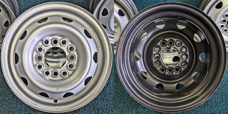 12インチ 中古 鉄ホイール 4本 4穴 PCD100/110/114.3 IN36(実寸) ハブ67mm